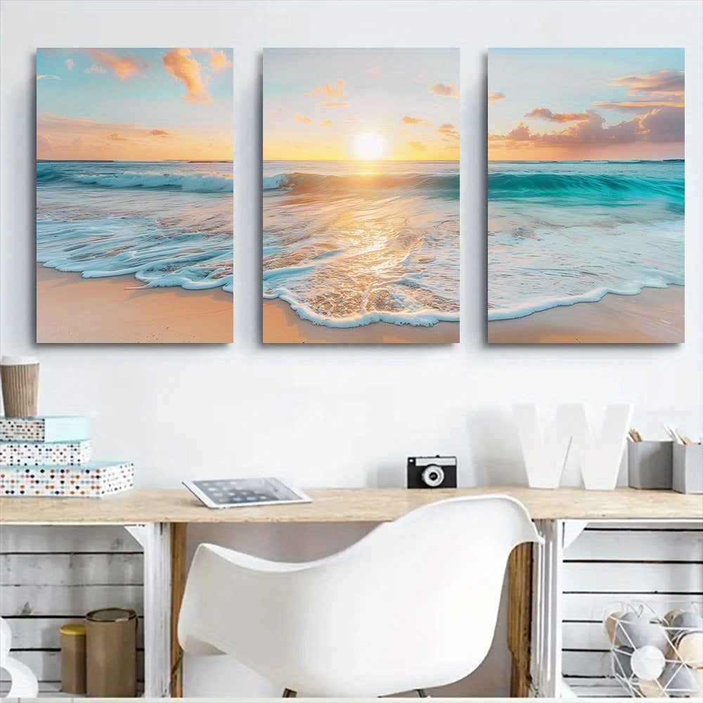 3pcs Wood Frame Canvas Print Decorative Painting
