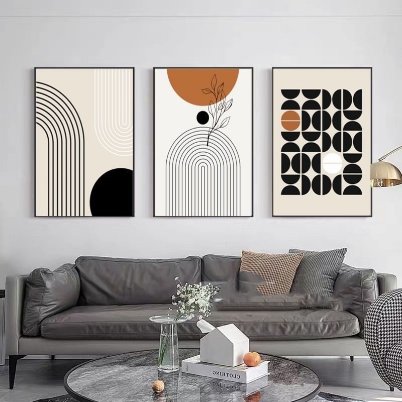 Modern Minimalist Morandi Abstract Wall Three-piece Painting