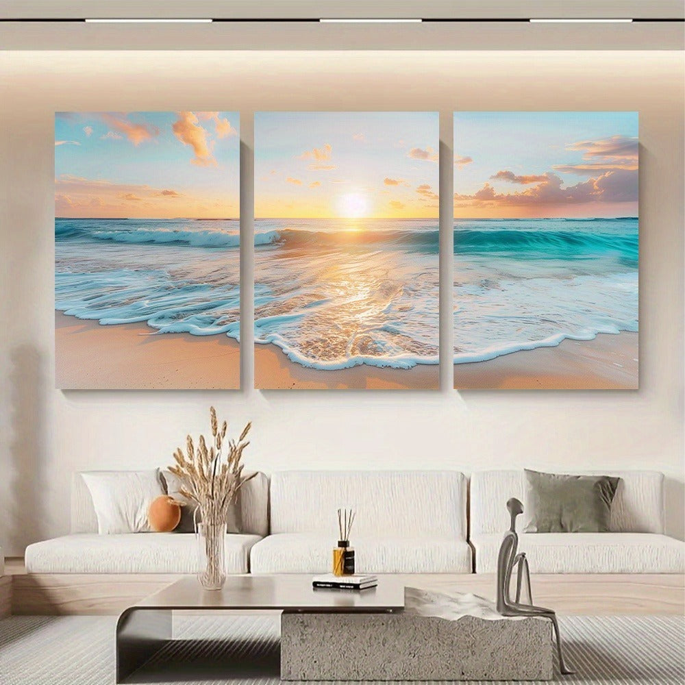 3pcs Wood Frame Canvas Print Decorative Painting