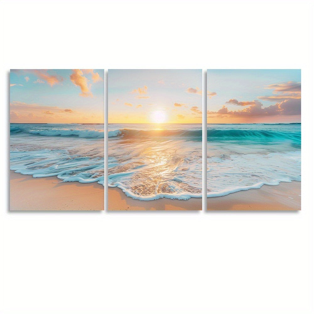 3pcs Wood Frame Canvas Print Decorative Painting