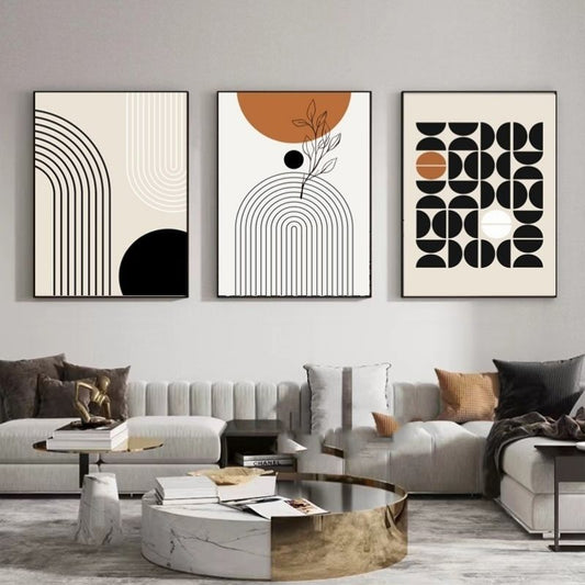 Modern Minimalist Morandi Abstract Wall Three-piece Painting
