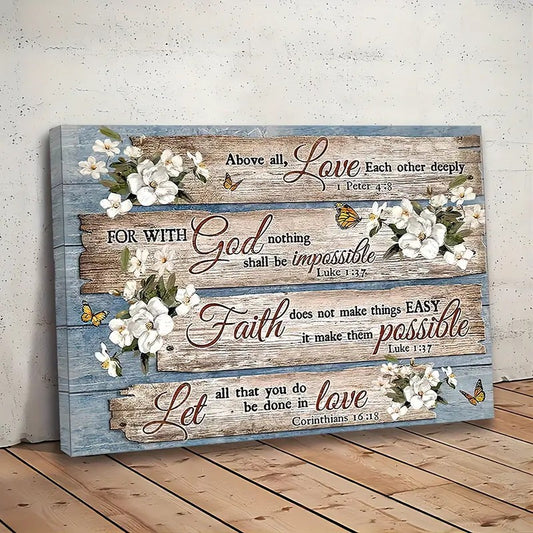 Wood Frame Canvas Painting Christian Bible Verses