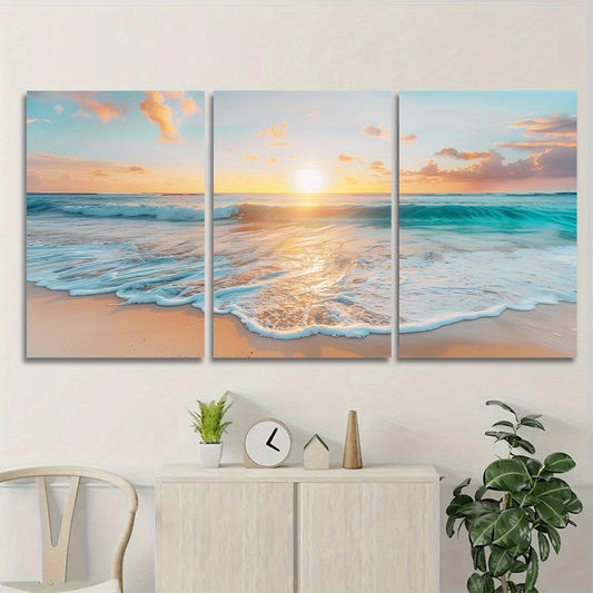 3pcs Wood Frame Canvas Print Decorative Painting