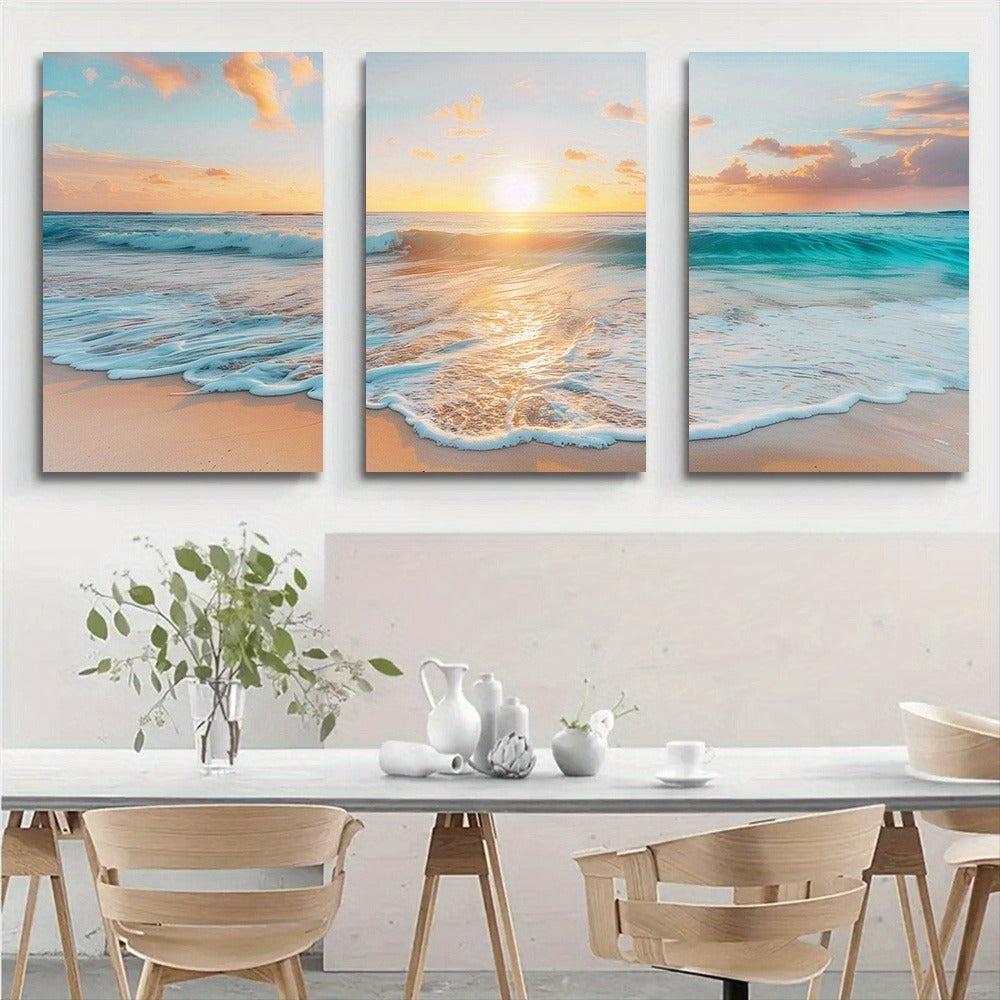 3pcs Wood Frame Canvas Print Decorative Painting