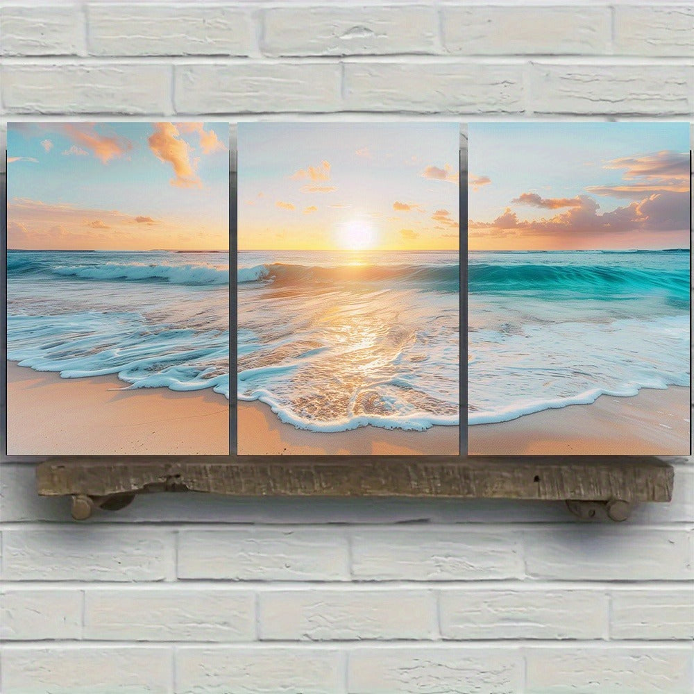 3pcs Wood Frame Canvas Print Decorative Painting